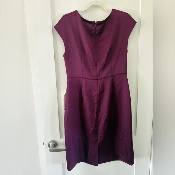 J Crew NWT Satin V‑Neck Dress – Size 10 – Plum/Burgundy formal special events - Picture 2 of 7